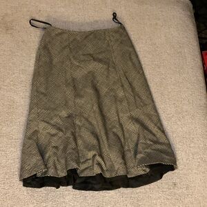 Chaps Gray Plaid Midi Skirt